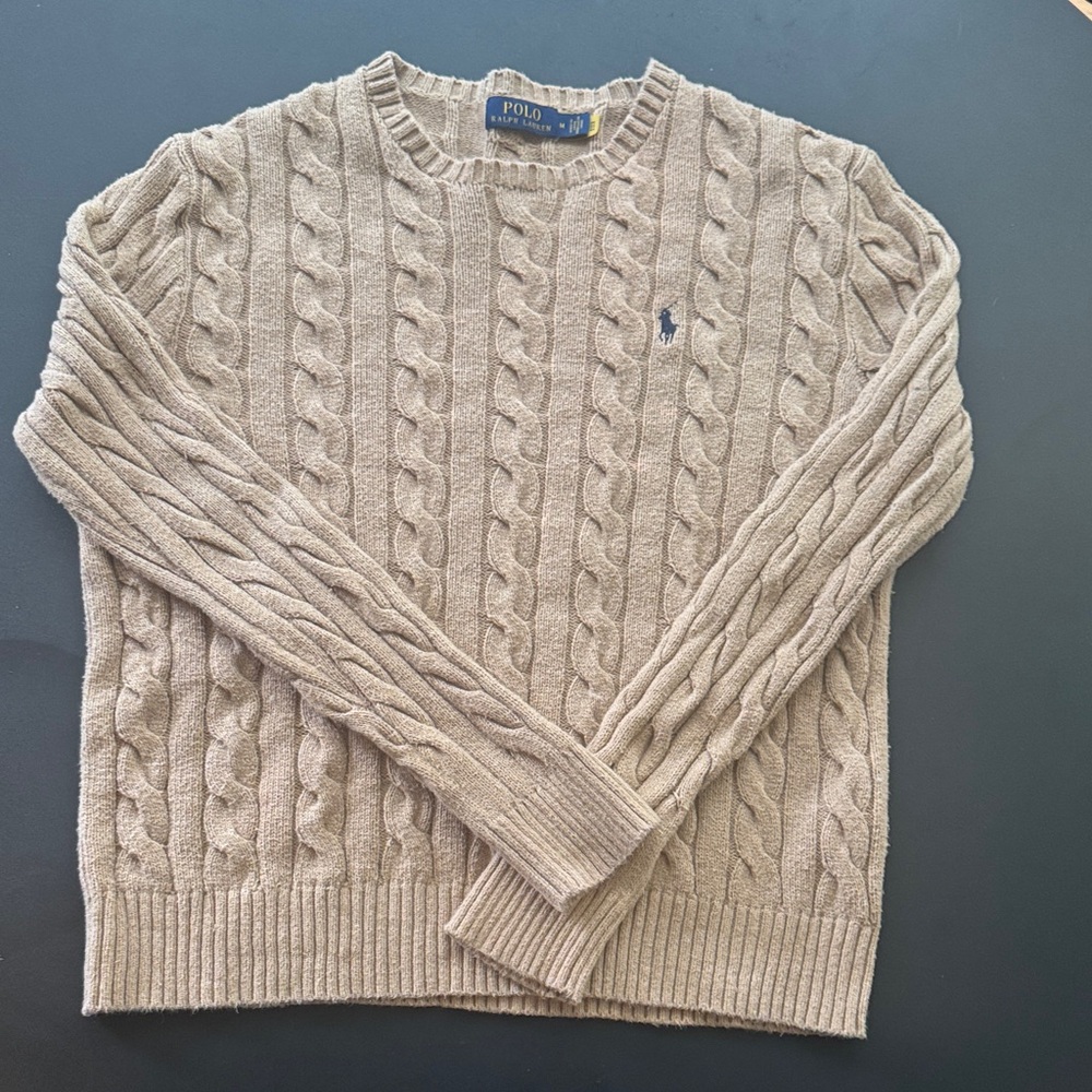 Polo by Ralph Lauren Men's Beige Cable Knit Sweater